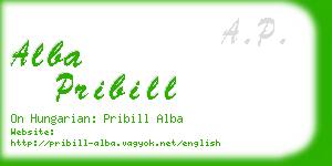 alba pribill business card